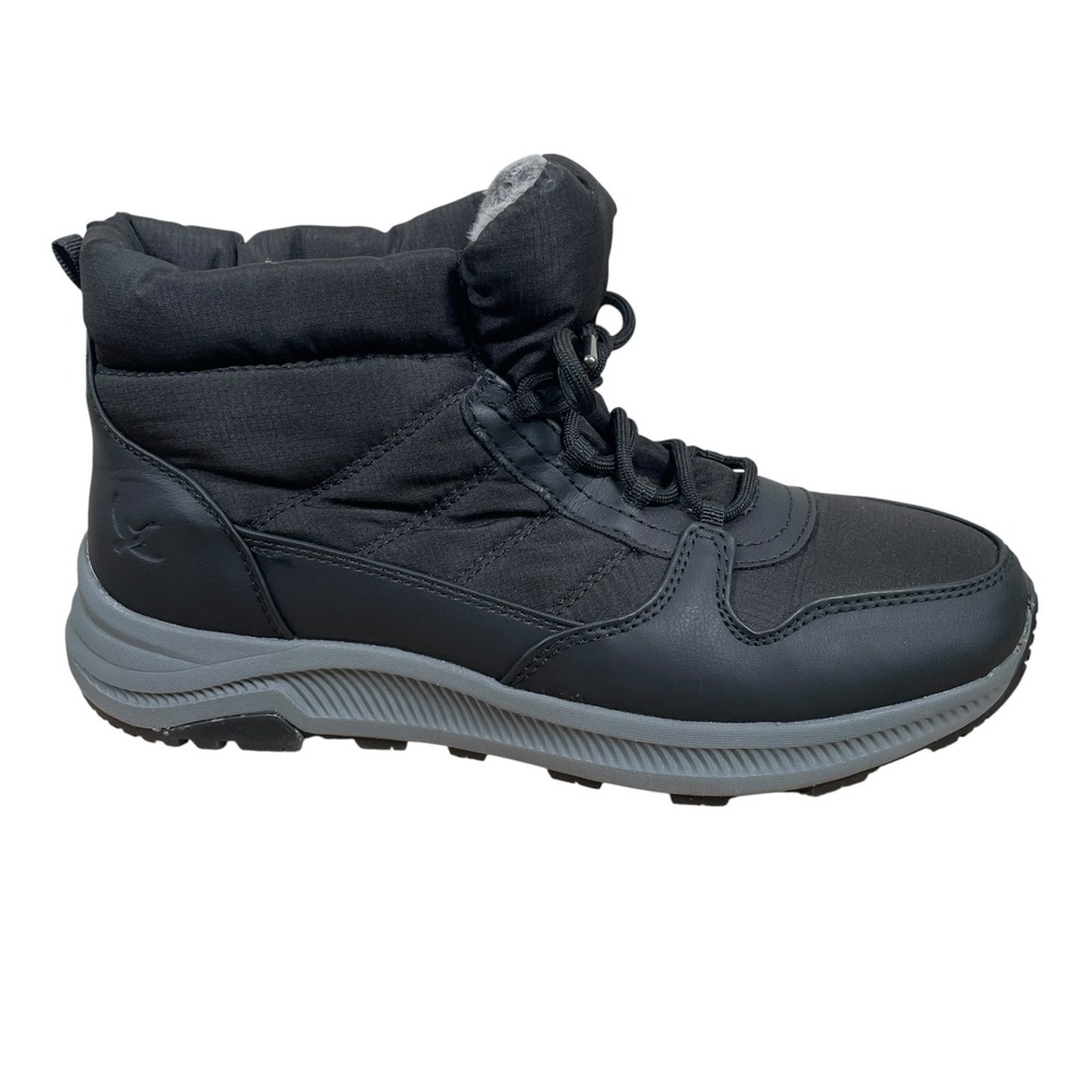 NEW Eddie Bauer Balasana Winter Boots Womens 10 Black Faux Fur‎ Quilted Lace Up